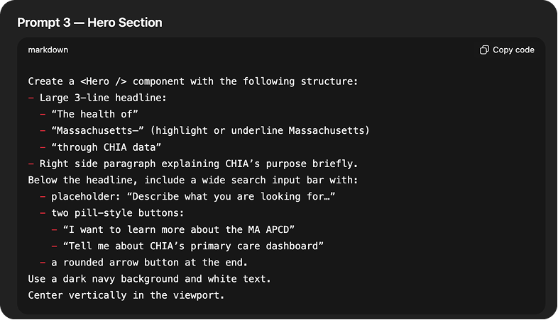 Prompt 3 - Hero Section